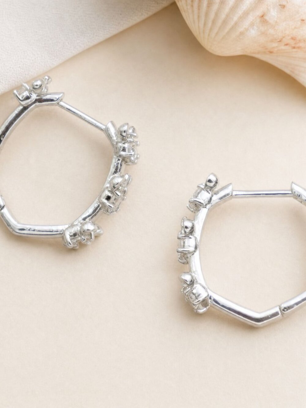 Kendra Scott Disney Silver CZ Huggie Earrings - Picture 2 of 2